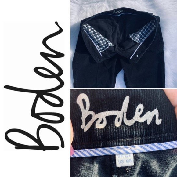 Boden Black High Rise Slim Straight Corduroy Jeans - Picture 5 of 5